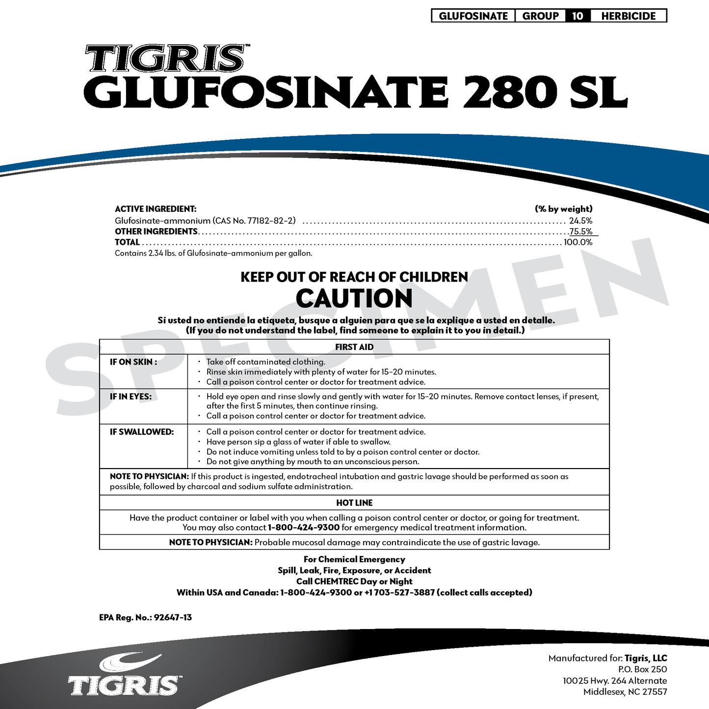 Glufosinate 280SL - 265gal tote