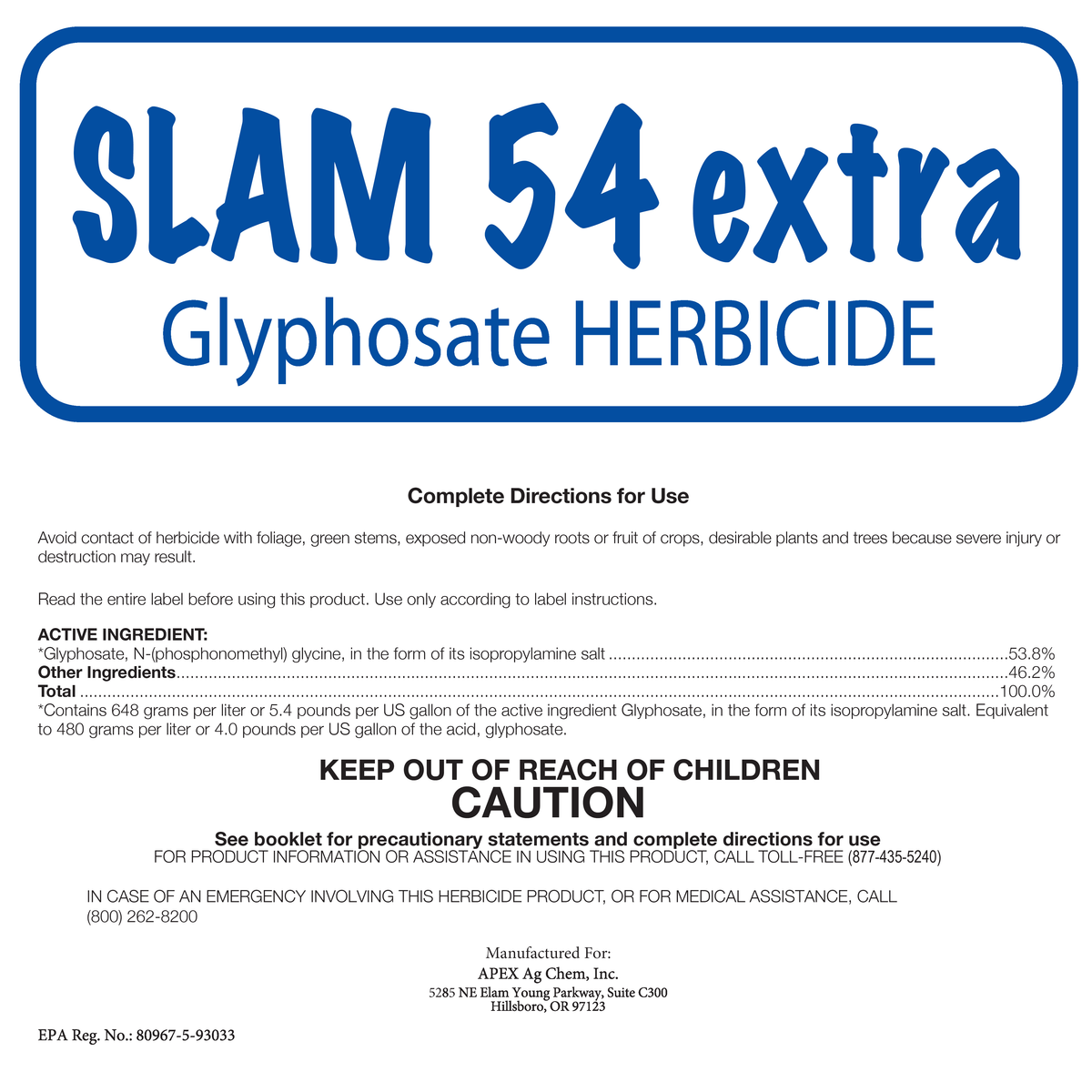 SLAM 54 Extra Glyphosate (2x2.5)