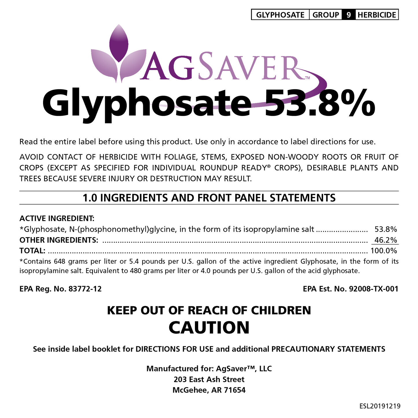 AgSaver™ Glyphosate 53.8%
